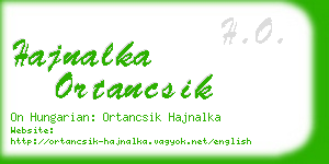 hajnalka ortancsik business card